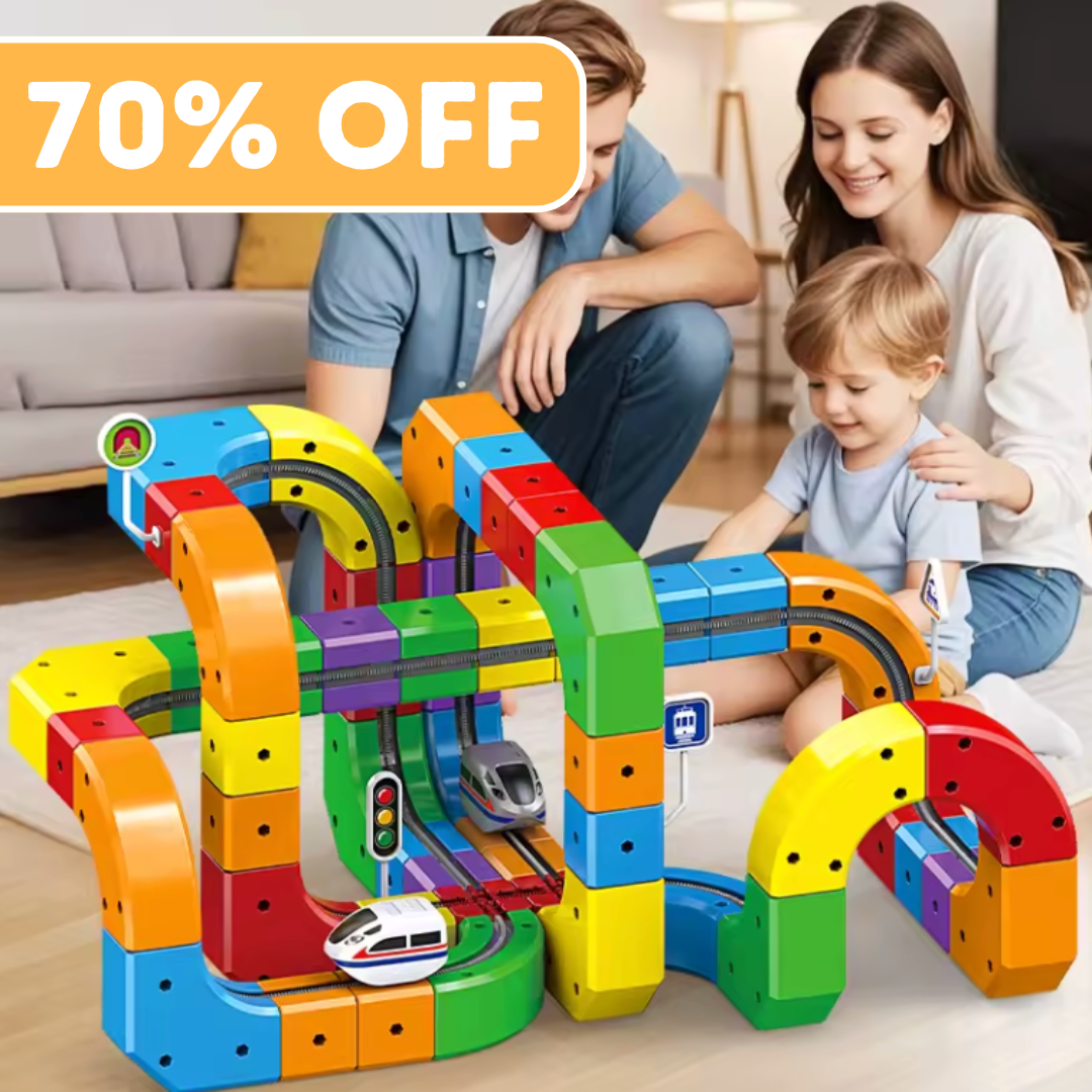 MagTrack Pro - Costruttore di Ferrovia Elettrica Magnetica (Edizione Limitata) con Treno Ricaricabile USB