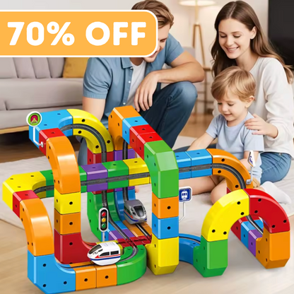 MagTrack Pro - Costruttore di Ferrovia Elettrica Magnetica (Edizione Limitata) con Treno Ricaricabile USB