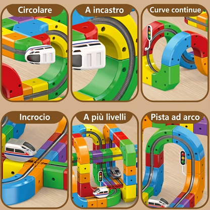 MagTrack Pro - Costruttore di Ferrovia Elettrica Magnetica (Edizione Limitata) con Treno Ricaricabile USB